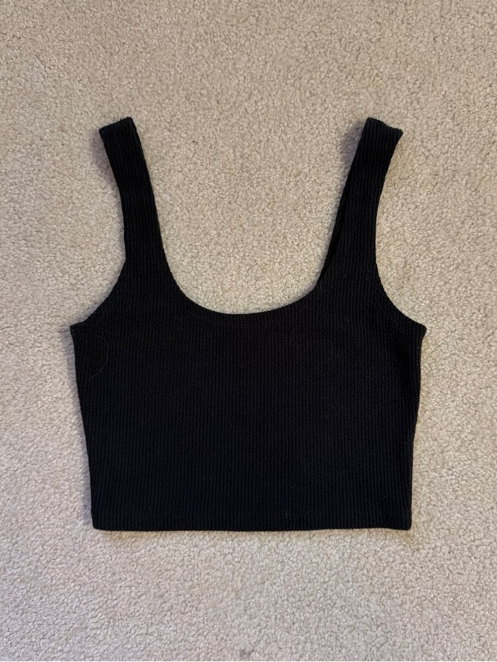 Pacsun Black Ribbed Cropped Tank Top